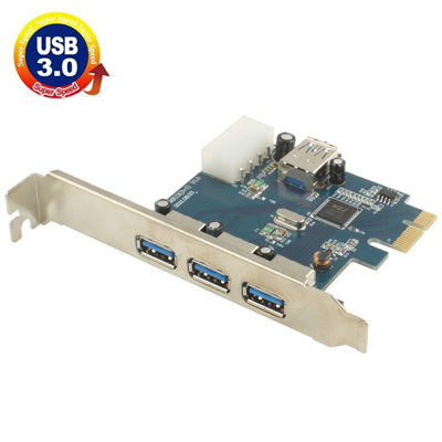 USB 3.0 3+1 ports PCI-E Express Controller Card 5Gbps